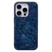 Чехол iPh 15 Pro пластик кристаллы Diamond синий