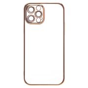 Чехол iPh 12 Pro Max пластик с защитными линзами на камере прозрачный жёлтый