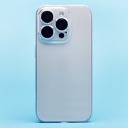 Чехол iPh 15 Pro пластик с защитными линзами на камере прозрачный