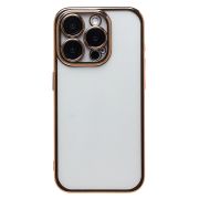 Чехол iPh 15 Pro пластик с защитными линзами на камере прозрачный жёлтый