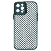 Чехол iPh 12 Pro пластик с защитой камеры зелёный