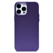 Чехол iPh 13 Pro Max пластик с защитой камеры рифлёный однотонный фиолетовый