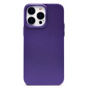 Чехол iPh 14 Pro Max пластик с защитой камеры рифлёный однотонный фиолетовый