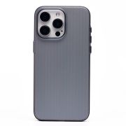 Чехол iPh 15 Pro Max пластик с защитой камеры рифлёный однотонный прозрачный