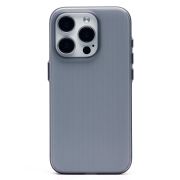 Чехол iPh 15 Pro пластик с защитой камеры рифлёный однотонный прозрачный