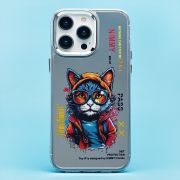 Чехол iPh 14 Pro Max пластик прозрачный с принтом кот