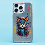 Чехол iPh 15 Pro Max пластик прозрачный с принтом кот