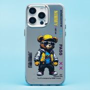 Чехол iPh 15 Pro Max пластик прозрачный с принтом медведь