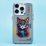 Чехол iPh 15 Pro пластик прозрачный с принтом кот