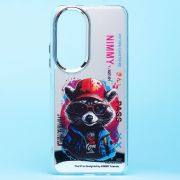 Чехол Honor X7b пластик прозрачный с принтом енот