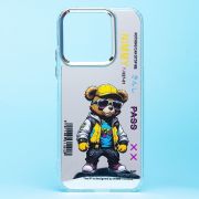 Чехол Honor X8b/X8c пластик прозрачный с принтом медведь