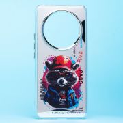 Чехол Honor X9b пластик прозрачный с принтом енот