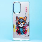 Чехол Realme C67 4G пластик прозрачный с принтом кот