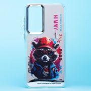 Чехол Samsung A35 пластик прозрачный с принтом енот