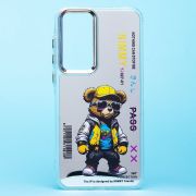 Чехол Samsung A35 пластик прозрачный с принтом медведь