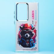 Чехол Samsung S24 Ultra пластик прозрачный с принтом енот