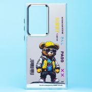 Чехол Samsung S24 Ultra пластик прозрачный с принтом медведь