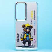 Чехол Samsung S24 пластик прозрачный с принтом медведь