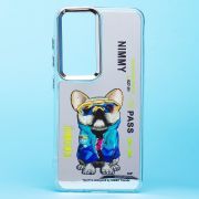 Чехол Samsung S24 пластик прозрачный с принтом пёс
