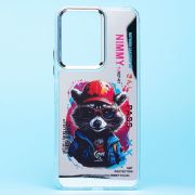 Чехол Xiaomi Redmi 13C 4G/Poco C65 пластик прозрачный с принтом енот
