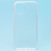 Чехол iPh 12 Pro Max силикон мерцающий прозрачный белый