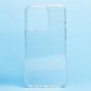 Чехол iPh 13 Pro силикон мерцающий прозрачный белый