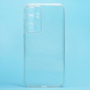 Чехол Samsung A35 силикон мерцающий прозрачный белый