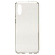 Чехол Samsung A02/A022 силикон мерцающий прозрачный чёрный