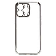 Чехол iPh 13 Pro силикон прозрачный с защитой камеры серебристый 005