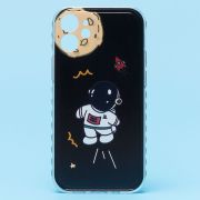 Чехол iPh 12 силикон матовый с защитой камеры с принтом 002