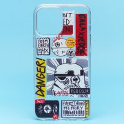 Чехол iPh 13 Pro Max силикон прозрачный с принтом постер 002