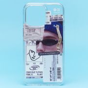 Чехол iPh 13 Pro силикон прозрачный с принтом постер 002