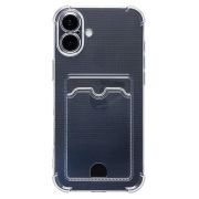 Чехол iPh 16 Plus силикон с картхолдером и защитой камеры прозрачный