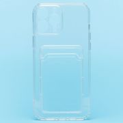 Чехол iPh 13 Pro Max силикон с картхолдером и защитой камеры прозрачный