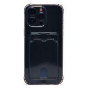 Чехол iPh 15 Pro Max силикон с картхолдером и защитой камеры чёрный