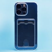 Чехол iPh 15 Pro Max силикон с картхолдером и защитой камеры прозрачный