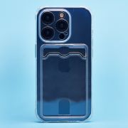 Чехол iPh 15 Pro силикон с картхолдером и защитой камеры прозрачный