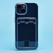 Чехол iPh 15 силикон с картхолдером и защитой камеры прозрачный
