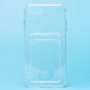 Чехол iPh 7 Plus/8 Plus силикон с картхолдером и защитой камеры прозрачный