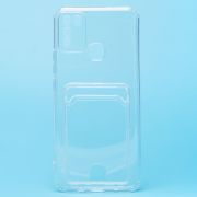 Чехол Infinix Hot 10 Play силикон с картхолдером и защитой камеры прозрачный