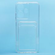 Чехол Infinix Hot 30i силикон с картхолдером и защитой камеры прозрачный