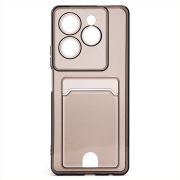 Чехол Infinix Hot 40 Pro силикон с картхолдером и защитой камеры чёрный