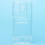 Чехол Infinix Hot 40 Pro силикон с картхолдером и защитой камеры прозрачный
