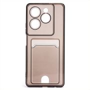 Чехол Infinix Hot 40 силикон с картхолдером и защитой камеры чёрный