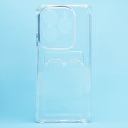 Чехол Infinix Hot 40 силикон с картхолдером и защитой камеры прозрачный
