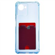 Чехол Realme C30 силикон с картхолдером и защитой камеры синий