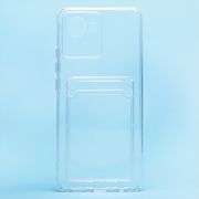Чехол Realme C30 силикон с картхолдером и защитой камеры прозрачный
