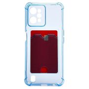 Чехол Realme C31 силикон с картхолдером и защитой камеры синий