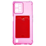 Чехол Realme C31 силикон с картхолдером и защитой камеры розовый