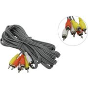 Аудиокабель - Кабель 3RCA (m) - 3RCA (m) 5м Smartbuy серый (KA-235-100)